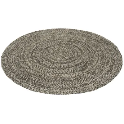 Produktbild von Naturfaser Teppich Handgefertigt Jute Meliert Rund, Größe:120 cm Rund, Farbe:Anthrazit