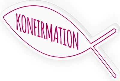 Produktbild von itenga Türschild Tischdeko Fisch pink Konfirmation 30,0 x 11,5 cm