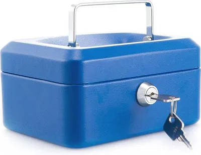 Produktbild von Famanu Geldcassette Blau mit Schlüssel - Sicher und Praktisch für die Aufbewahrung