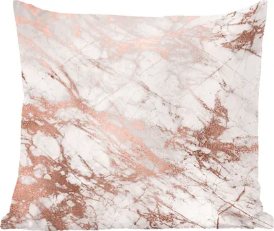 Produktbild von MuchoWow® Zierkissen Sofakissen Wohnzimmer Dekokissen 45x45 cm Marmor - Muster - Rosa - Weiß - Schlafpolster - Polster für das Sofa