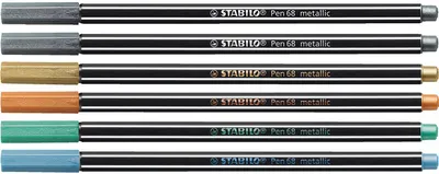 Produktbild von STABILO Pen 68 Metallic, Medium, 6 Farben, Metallisch, Mehrfarbig, 1,4 mm, Deutschland, 13 mm
