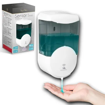 Produktbild von Vog&Arths - Automatischer Seifenspender mit Sensor - Seifenpumpe - Weiß / Smoke Transparent - Automatische Seifenpumpe - 600ML - auf Batterien!