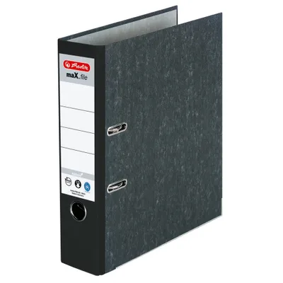 Zdjęcie produktu dla herlitz 5171806 maX.file nature Ordner schwarz marmoriert Karton 8,0 cm DIN A4(T)