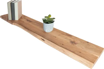 Produktbild von Steckboard mit Baumkante Wandregal Akazie massiv naturfarben lackiert 110 x 20 Amanda