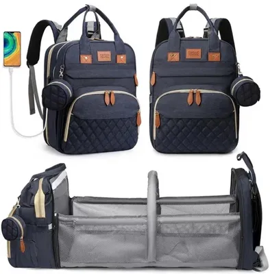 Produktbild von Wickelrucksack mit USB & Wickelunterlage – Wasserdicht, Große Kapazität, Multifunktional