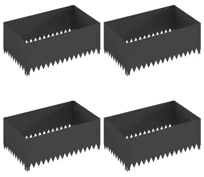 Produktbild von vidaXL Raseneinfassung 4 Stk. 100 x 60 x 35 cm Stahl Schwarz