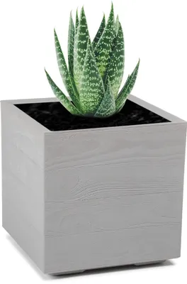 Obrázek produktu pro Šedý zahradní dřevěný box na kolečkách 39x39cm