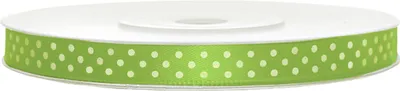 Produktbild von Satinband, gepunktet, grün B:6 mm, L: 25 m