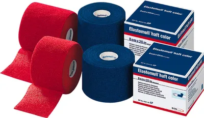 Produktbild von Elastomull Haft Color, elastische Fixierbinde, selbstklebend, 20 m x 6 cm, blau