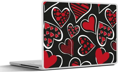 Produktbild von MuchoWow® Laptop Aufkleber Sticker Cover Mädchen - Herz - Liebe - Muster - Mädchen - Kinder - Kind 30x22 cm - Laptop-Sticker