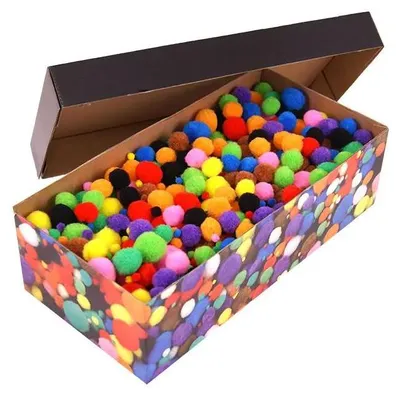 Produktbild von Creativ Company Pom-Poms Bastelset mehrfarbig 5-40 mm 720 Stück
