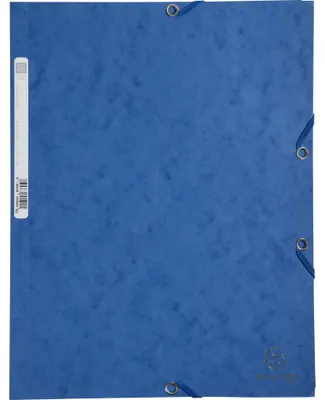 Produktbild von Exacompta 25x Sammelmappe + Gummizug 3 Klappen Karton 400g/m2 A4 Blau 55502E