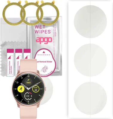 Produktbild von apgo 3 Stück Schutzfolie, Matt, kompatibel mit Rubicon RNCE61 Smartwatch, Hydrogel Displayschutzfolie mit Positionierhilfe, Displayfolie, robust und kratzfest