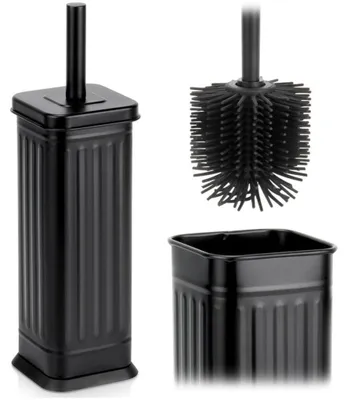 Produktbild von Vilde | Toilettenbürste mit Halter - 36,5 cm - Schwarz - Wandmontage - Hygienisch und Praktisch