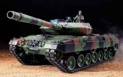 Produktbild von RC Panzer "German Leopard 2A6" Heng Long 1:16 mit R&S, Metallgetriebe (Stahl) und Metallketten -2,4Ghz -V 7.0 - PRO Mit RRZ