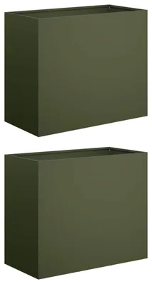 Immagine prodotto di vidaXL Vasi da giardino, 2 pezzi, verde oliva, 60 x 30 x 40 cm