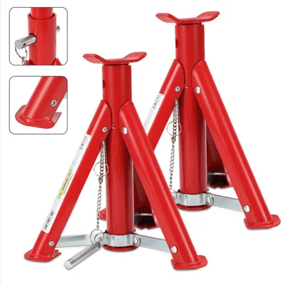 Immagine prodotto di Aopunly 2x martinetti auto regolabili 3T martinetti auto regolabili 3000 kg altezza regolabile pieghevole Rosso