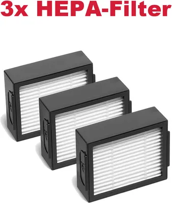 Produktbild von 3x HEPA-Filter Luftfilter Pollenfilter Hygiene-Fein-Filter Allergikerfilter für iRobot Roomba i7 / i7+ / E5 / E6 / E7 Saugroboter