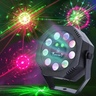 Produktbild von LED Discolicht Partylicht RGB,Party Laser Disco Laser Fernbedienung USB-betrieben, Partybeleuchtung Bühnenlicht Projektor Weihnachten KTV Bar