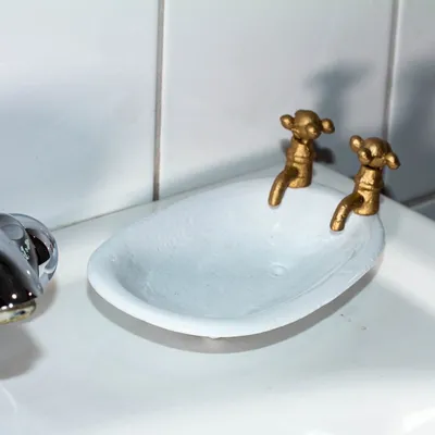 Produktbild von Seifenhalter in Badewannenoptik, Seifenschale, Seifenschale mit Wasserhahndeko