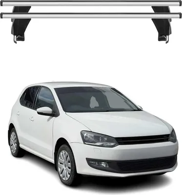 Image de Menabo Barres de toit transversales pour VW Polo V 2009-2017 en Alu 5Dr Porte-Bagage lisse Argent 2x