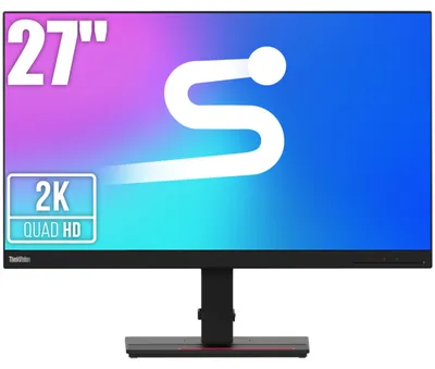Image de Lenovo ThinkVision T27h-20, écran de 68,6 cm (27 pouces), résolution 2560 x 1440 pixels, Quad HD, technologie LED, temps de réponse de 6 ms, couleur noire