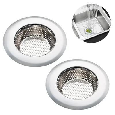 Produktbild von Abflusssieb 2er Set, Edelstahl Küchen spüle Dusche Badewanne Abfluss Spüle Filter Sieb, 2 Stück Abfluss Sieb, Verschiedene Größen sind für Universal