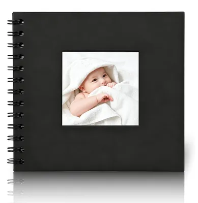 Fotoalbum zum Selbstgestalten, 17 x 17 cm, 40 Seiten, Schwarz