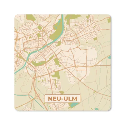 Produktbild von MuchoWow® Mauspad Mousepad Karte - Neu-Ulm - Jahrgang - Karte 20x20 cm - Mousepads - Maus Mat - Pad - Mausunterlage - Desk Mat - Bureauartikeln