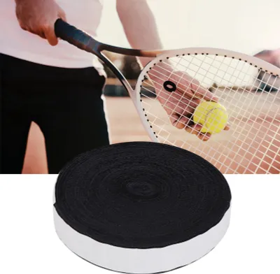 Produktbild von 10 m Anti-Rutsch-Schweißband aus Polyester für Badmintonschläger – Atmungsaktiv und weich, schwarz