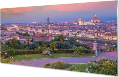 Produktbild von Glasbilder 120x60 Wandkunst Italien Panorama Fluss