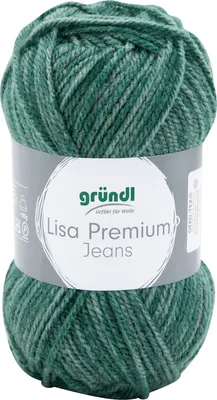 Produktbild von Gründl Wolle Lisa Premium Jeans 50 g flaschengrün meliert