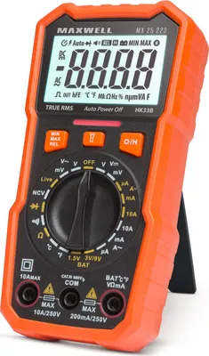 Produktbild von Digitales Multimeter mit Batterietester, Temperaturmessung und Arbeitsleuchte - NCV-Erkennung, Hintergrundbeleuchtung und Datenhaltefunktion [25223]