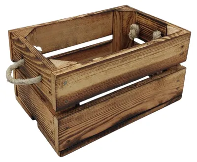 Produktbild von Deko-Holzkiste natur geflammt Obstkiste Weinkiste Beistelltisch Schuhregal Deko