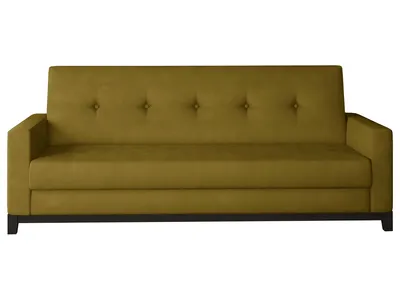 A studio shot of a yellow sofa.