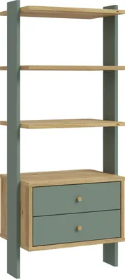 Image de Regal >Whenua< in Schwarz - 64,2x153,6x41,5cm (BxHxT)