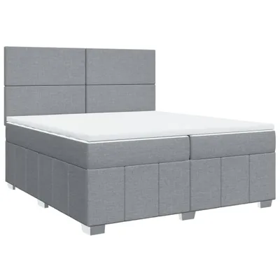 Produktbild von vidaXL Boxspringbett mit Matratze Hellgrau 200x200 cm Stoff