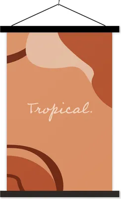 Produktbild von MuchoWow® Textilposter Sommer - Zitat - Tropisch 40x60 cm mit schwarzem Rahmen - Wanddekorationen