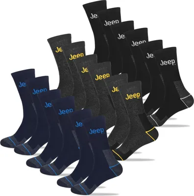 Produktbild von Jeep 9 Paar Herrensocken - Haltbare Wandersocken, Arbeitssocken Aus Baumwolle