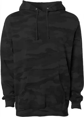 Produktbild von Independent IND4000C | Herren Heavyweight Hooded Kapuzenpullover - Farbe: Black Camo - Größe: 3XL