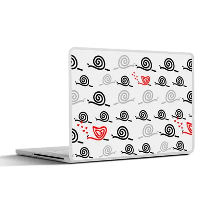 Produktbild von MuchoWow® Laptop Aufkleber Sticker Cover Schnecken - Valentinstag - Design 30x22 cm - Laptop-Sticker