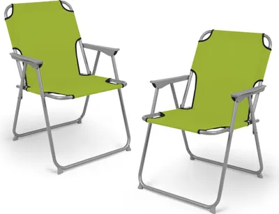 Produktbild von Camping Sessel Oxford im 2er Set - 75 x 52 x 47 cm - Klappstuhl in lime-grün (2 Stück)