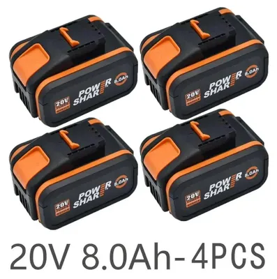 Zdjęcie produktu dla Akumulator 20 V – WA3553 litowo-jonowy – 8,0 Ah / 8000 mAh – akumulator zamienny do elektronarzędzi – zestaw 4 sztuk – bez ładowarki