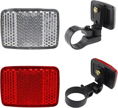 Obrázek produktu pro Reflexní prvky na kolo, přední a zadní, 1 kus přední + 1 kus zadní, sada reflexních prvků na kolo (zadní), horské kolo, motorka, elektrokolo