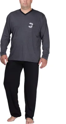 Produktbild von Moonline - Schlafanzug Herren lang übergroß aus Baumwolle ; grau , 6XL