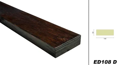 Produktbild von DECO WOOD Deckenbalken modern aus Polyurethane, 2m Länge, PolyurethanBalken Holzoptik (dunkelbraun - 15x5cm) Verzierung Lampe Kabelkanal Scheinbalken