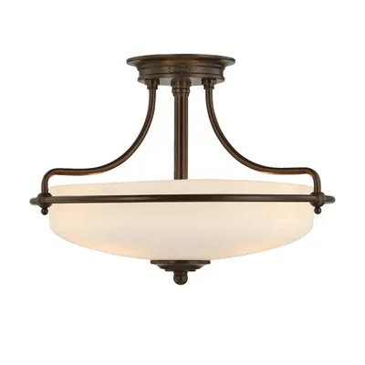 Obrázok produktu pre Stropné svietidlo, kovové sklo, bronz, D 42,2 cm