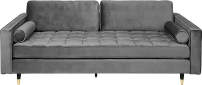 Obrázek produktu pro riess-ambiente Design Třímístná pohovka COZY VELVET 220 cm šedý samet pružinové jádro třímístná třímístná pohovka