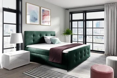 Produktbild von Polsterbett CELESTE – 180x200, Grün + GRATIS Topper