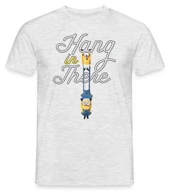 Produktbild von Spreadshirt Minions Carl Und Phil Durchhalten Despicable Me Männer T-Shirt, S, Grau meliert